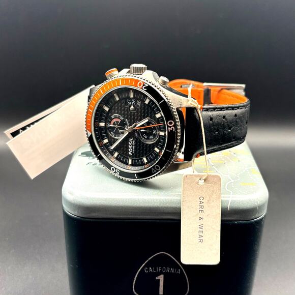 Fossil Wakefield Chronograph CH2953 Mens Stainless Steel Watch Black Dial 44mm - Picture 15 of 17